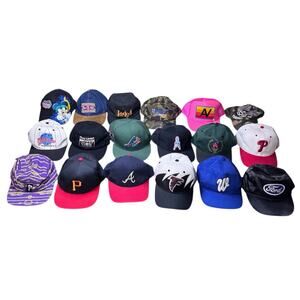 HUGE LOT of 18 VINTAGE 80s 90s Y2k SNAPBACK HATS Sport College Reseller Bundle